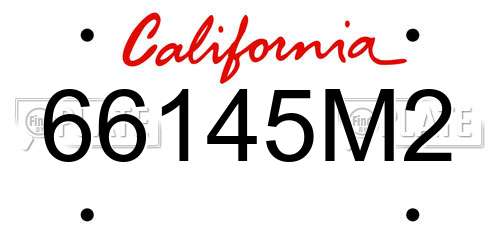 66145M2 California License Plate