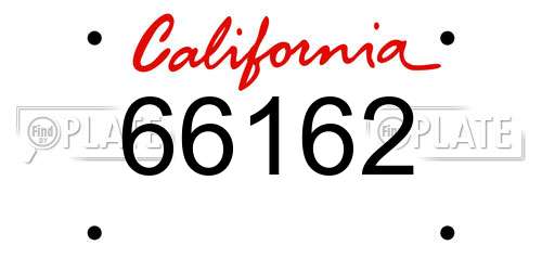 66162 California License Plate