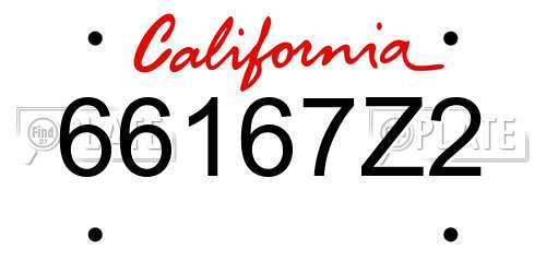 66167Z2 California License Plate