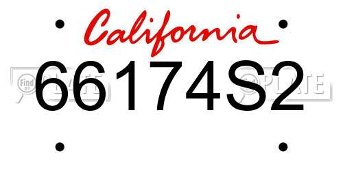 66174S2 California License Plate