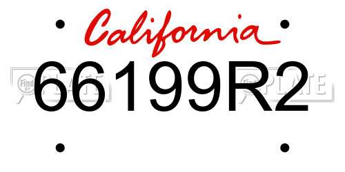 66199R2 California License Plate