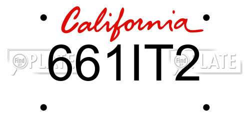 661IT2 California License Plate