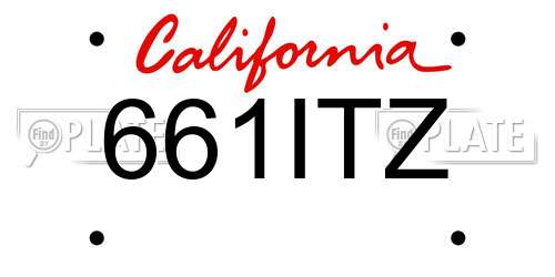 661ITZ California License Plate