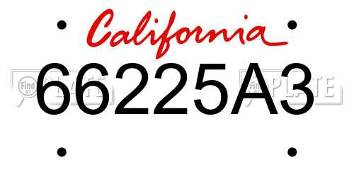 66225A3 California License Plate