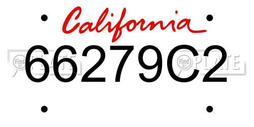 66279C2 California License Plate