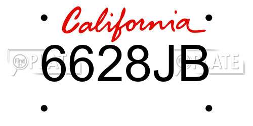6628JB California License Plate