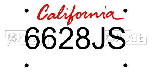 6628JS California License Plate