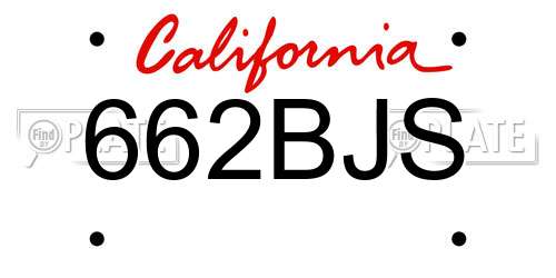 662BJS California License Plate