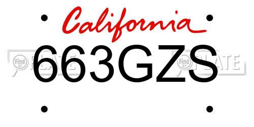 663GZS California License Plate