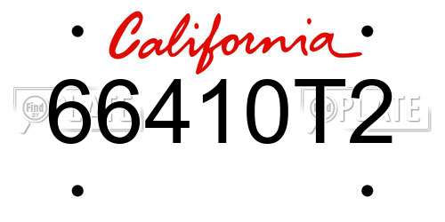 66410T2 California License Plate