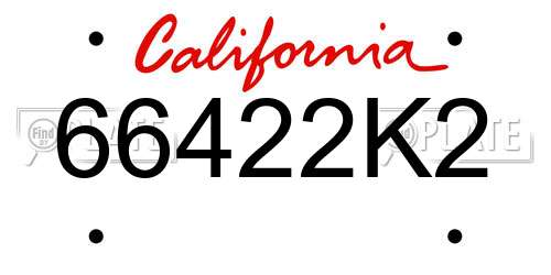 66422K2 California License Plate
