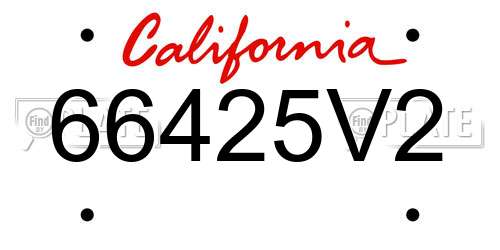 66425V2 California License Plate