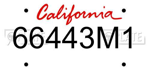 66443M1 California License Plate