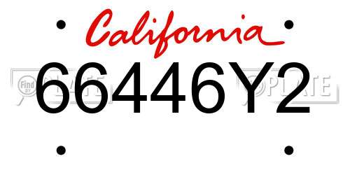 66446Y2 California License Plate