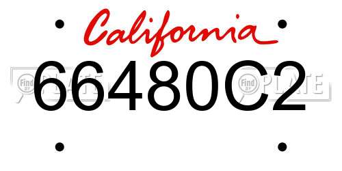 66480C2 California License Plate