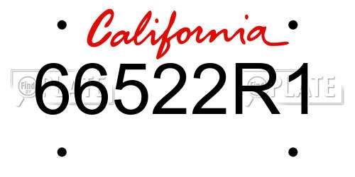66522R1 California License Plate