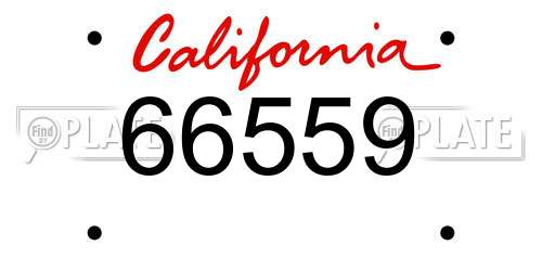 66559 California License Plate