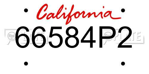 66584P2 California License Plate