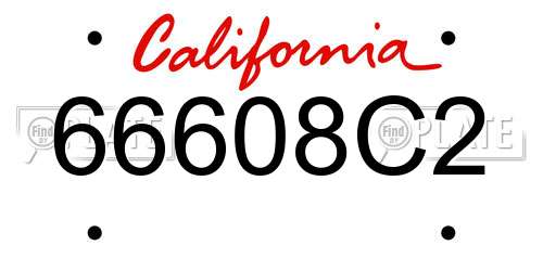 66608C2 California License Plate