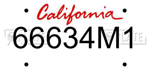 66634M1 California License Plate