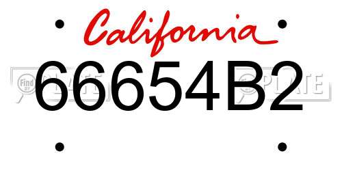 66654B2 California License Plate