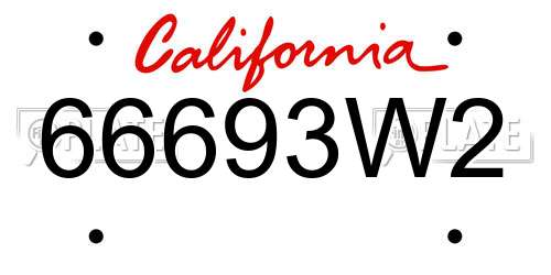 66693W2 California License Plate