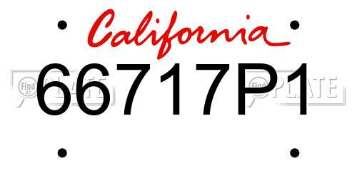 66717P1 California License Plate