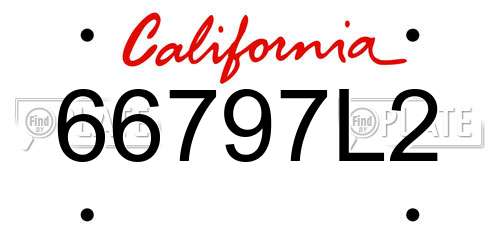 66797L2 California License Plate