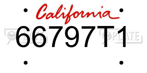 66797T1 California License Plate