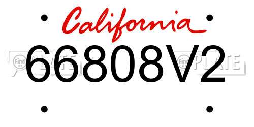 66808V2 California License Plate
