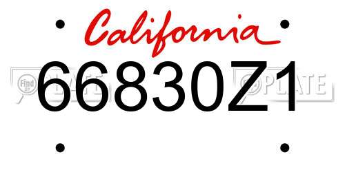 66830Z1 California License Plate