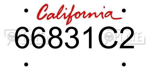 66831C2 California License Plate