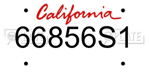 66856S1 California License Plate