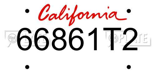 66861T2 California License Plate