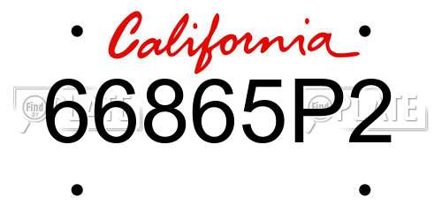66865P2 California License Plate