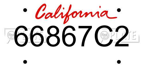66867C2 California License Plate