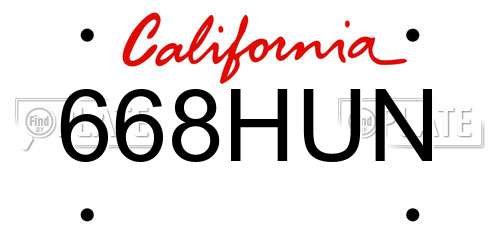 668HUN California License Plate