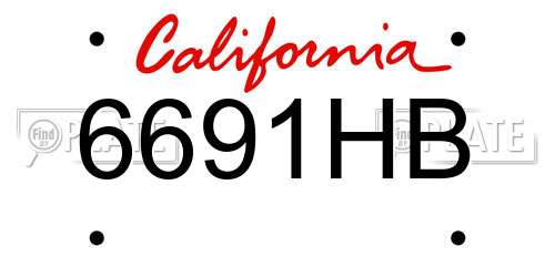 6691HB California License Plate