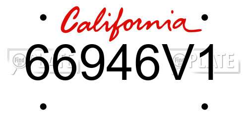 66946V1 California License Plate