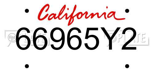 66965Y2 California License Plate