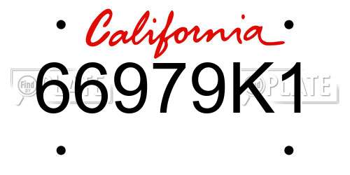 66979K1 California License Plate