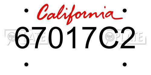 67017C2 California License Plate