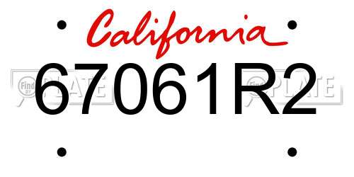 67061R2 California License Plate