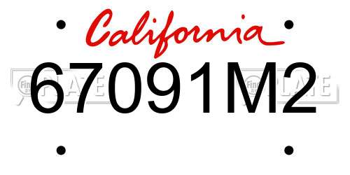 67091M2 California License Plate