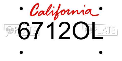 6712OL California License Plate