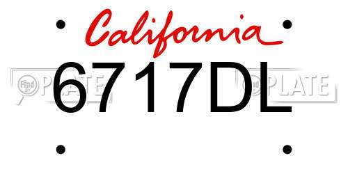 6717DL California License Plate
