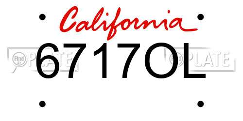 6717OL California License Plate