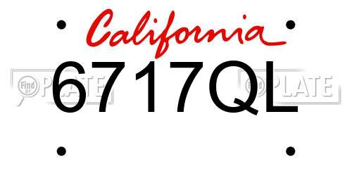 6717QL California License Plate