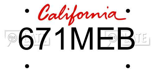671MEB California License Plate