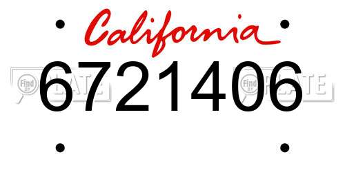 6721406 California License Plate